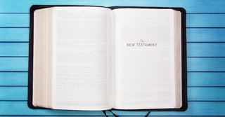 Bible opened to the New Testament