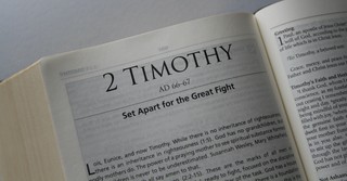 Bible open to 2 Timothy