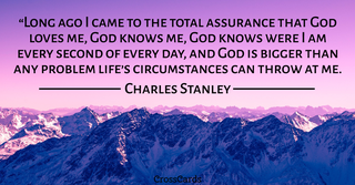 Charles Stanley quote card - quotes about god's love