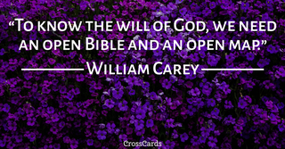 William Carey quote card - god's plan quotes