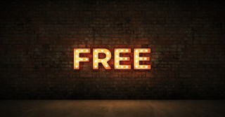 Free sign with lightbubls
