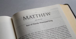 Bible open to book of matthew
