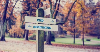 Sign that says beginning and end