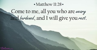 Matthew 11:28, inspirational image
