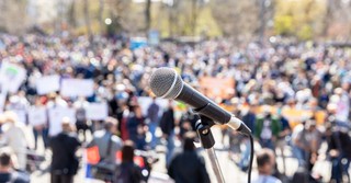 a microphone on stage