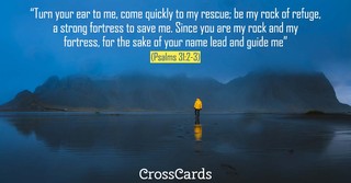Psalm 31:2-3 Scripture card