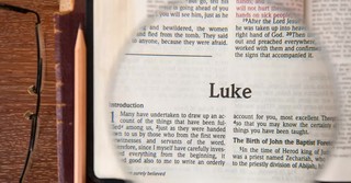 Bible opened to Luke