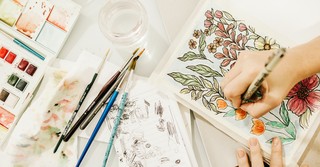 A person drawing