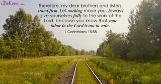 1 Corinthians 15:58, inspirational image
