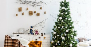 A Christmas tree and decorations