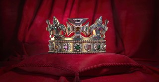 Crown and red velvet background