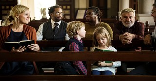 Smiling church congregation