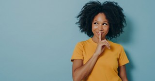 Woman signing quiet