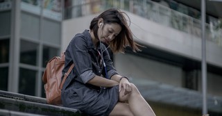 a woman with headphones