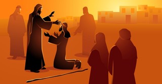 Illustration of Jesus performing a miracle