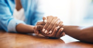 people holding hands, supportive