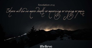 Revelation 21:4, inspirational image with verse