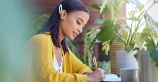 Woman journaling