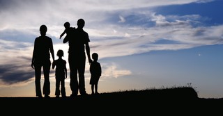 silhouette of a family