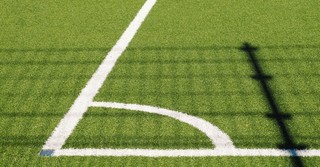 Boundary lines on a soccer field