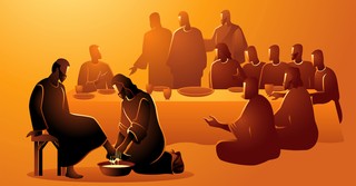 Illustration of Jesus washing the disciples feet