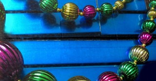 A String of Mardi Gras Beads Hung as a Decoration for Mardis Gras