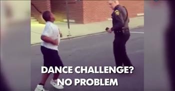 Dance Off For Police Officer And Young Teen