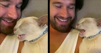 Rescue Cat Talks In His Sleep