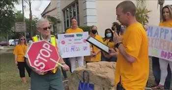 92-Year-Old Crossing Guard Retires And He's Getting The Sweetest Goodbye