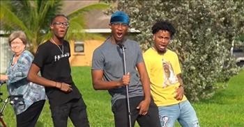 Grandma Spots 3 Guys Dancing And Decides To Join In