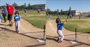Tee-Ball Player Goes Viral With Epic Dance On The Field