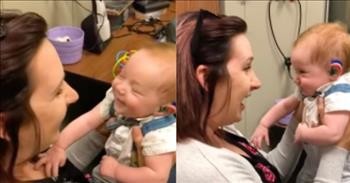 Heartwarming Moment Deaf Baby Hears Mom's Voice For The First Time
