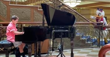 Young Boy Plays Piano On Disney Cruise And Captures The Attention of Daisy Duck