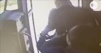 Bus Driver's Quick-Thinking Saves Student From Oncoming Vehicle