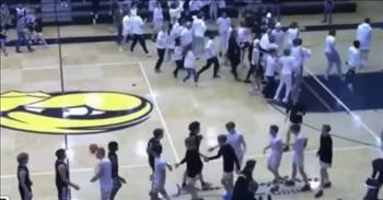 Epic Celebration On Basketball Court After Snow Day Announcement