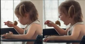 Little Girl Gives Hilarious Dinner Performance 
