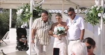 Bride's Father And Stepfather Unite To Escort Her Down The Aisle