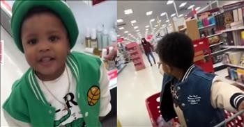 Precious Young Man Spreads Joy By Greeting Everyone He Sees In Store