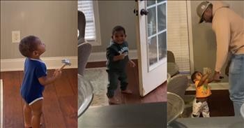 Adorable Toddler Gives His Father The Sweetest Greetings