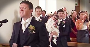 Groom Sings Beautiful Song As Bride Walks Down the Aisle