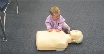 Smart Baby Girl Knows How To Perform CPR