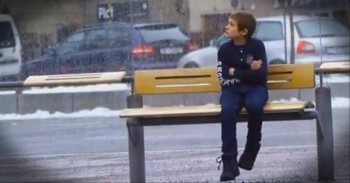 He's Caught in the Freezing Cold. . .Will People Let Him Shiver Or Give the Coats Off Their Backs?