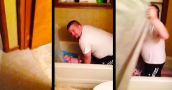 This Daddy Had No Idea His Wife Was Around The Corner. What She Caught Is ADORABLE!