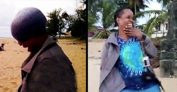 This Woman Is Blind Folded On A Beach For A Special Reason - Get Ready For TEARS.