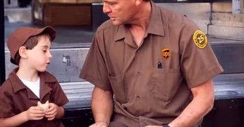 Delivery Man Befriends Young Boy And Surprises Him With A Tot-Sized Truck