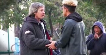 Homeless Man Uses Money To Buy Food For Fellow Homeless