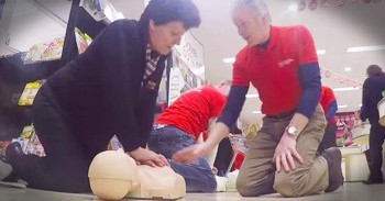 First Responders Perform Grocery Store Flash Mob To Educate Public
