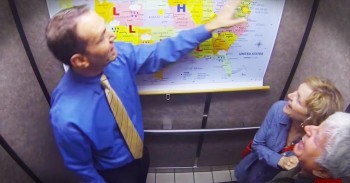 Man Brings Cheer With Surprise Weather Reports In The Elevator