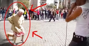Granny Dances Hilariously To Street Performer’s Tune