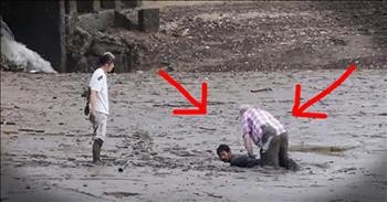 Hero Risks Life To Help Couple Stuck In The Mud